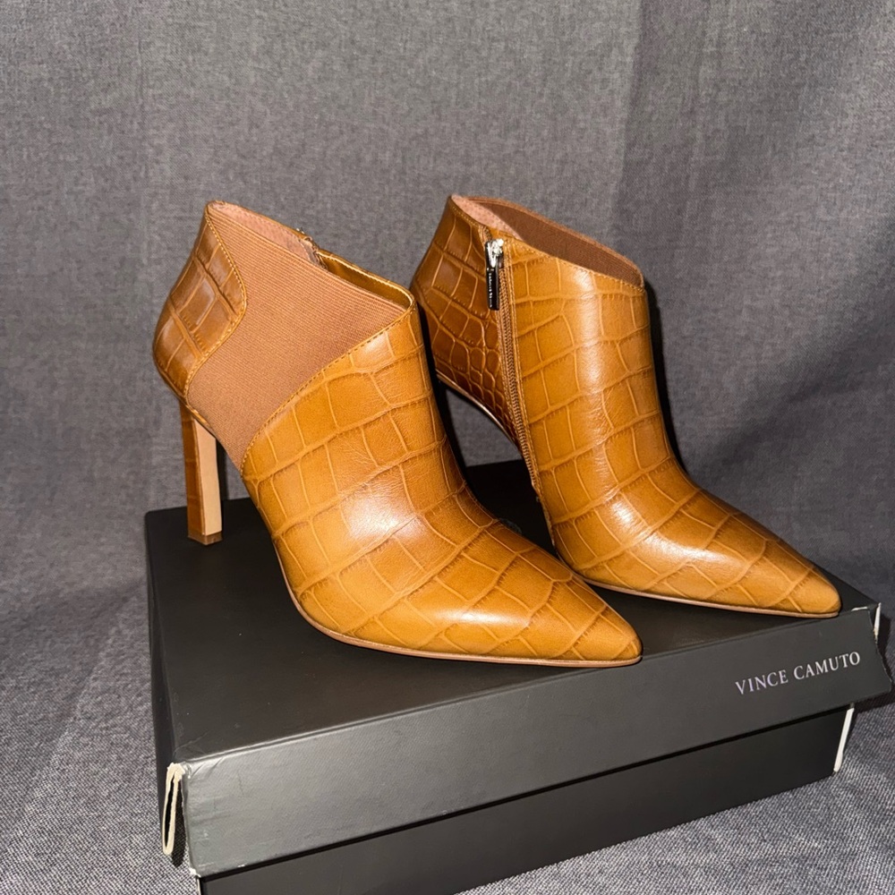 Vince Camuto Sindarah Croc-Patterned Ankle Booties